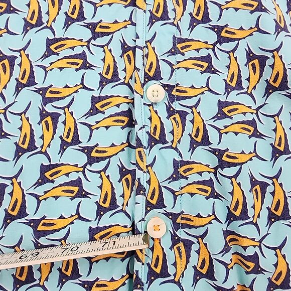 Tommy Bahama Shirt Mens Large Blue Marlin Fish AOP Button Up Hawaiian Tropical - Picture 10 of 15